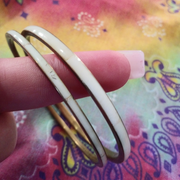 Two Stone & Metal Bangles - Picture 3 of 5